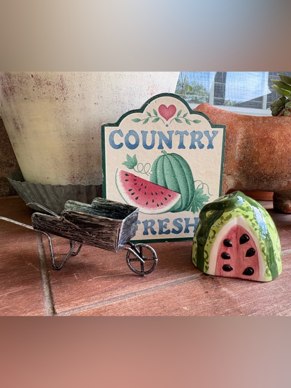 Vintage watermelon decor (3 pieces)